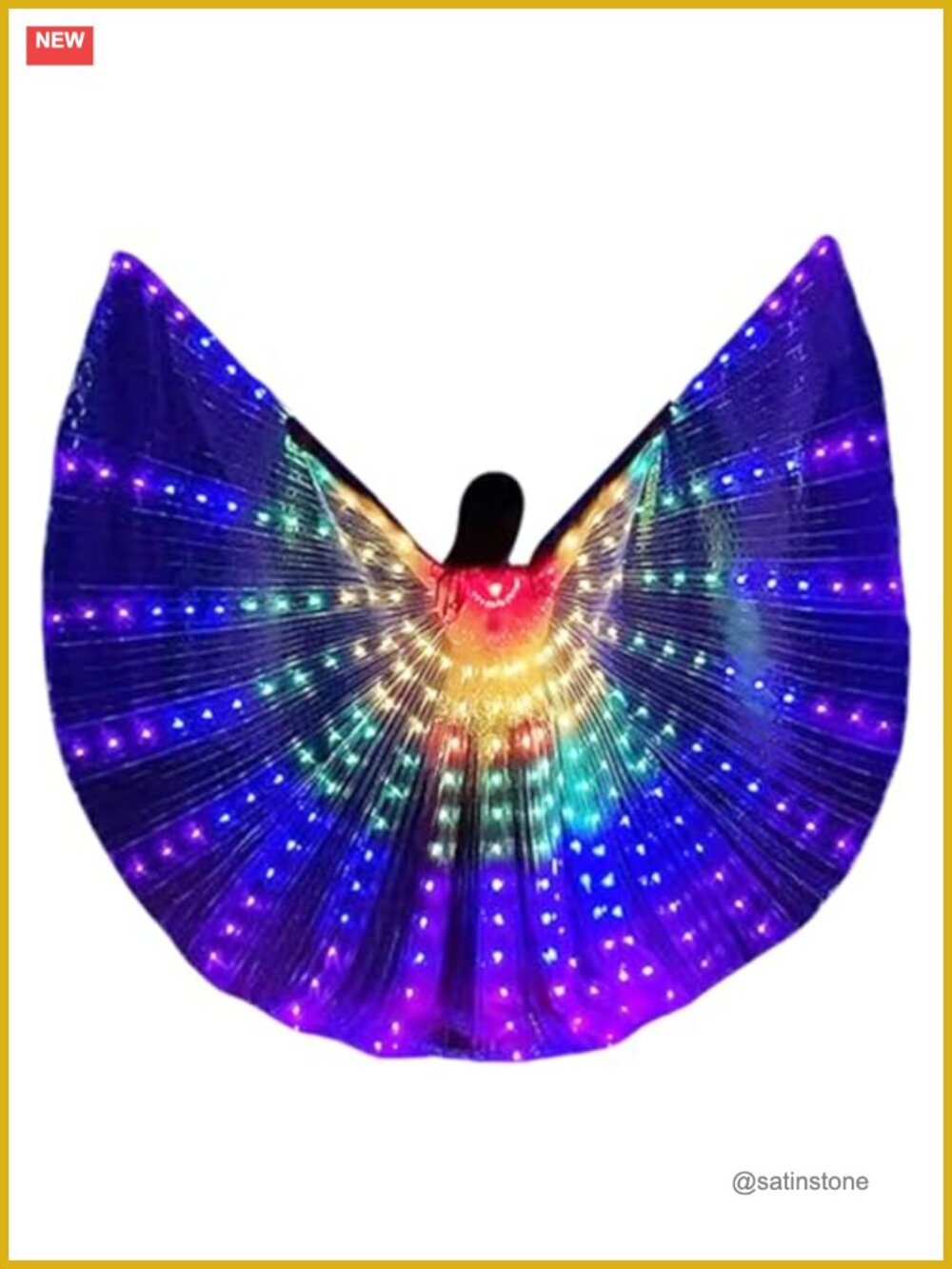 LED Light Up Wings Belly Dance Costume Rave Festival Cosplay Polyester